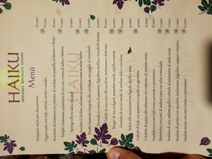 Menù agosto 2017 at Haiku in Catania