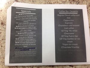 Temporary extended menu -Work in Progress at Cafe Blossom in Barnegat