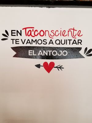 Cute sign at Ta'consciente in Playa Del Carmen