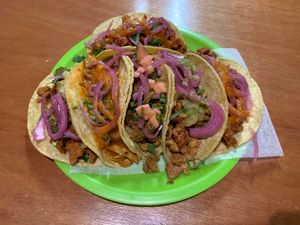Super delicious vegan tacos. I never had tastier...  at Ta'consciente in Playa Del Carmen