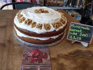 Vegan carrot cake  at d20 Board Game Cafe - Watford in Watford