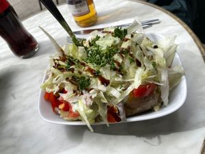 Kartoffel mit Aubergine und Tomate  at Erdapfel in Hamburg