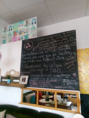 Statement board at Grow Café in Tarifa