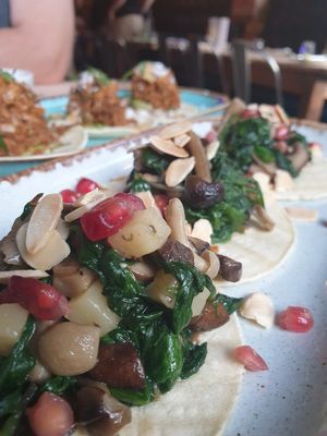 Mushroom tacos at Ojo Rojo in Bournemouth