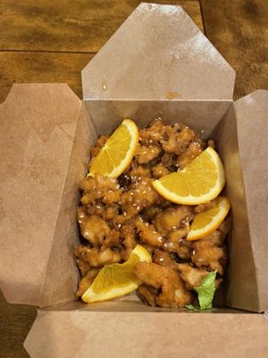 Orange chicken  at Thai Vegan in Beverly Hills