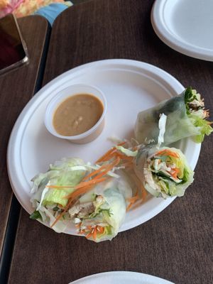 Tofu rolls with house peanut sauce   at Thai Vegan in Beverly Hills