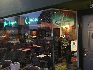 outside at Thai Vegan in Beverly Hills
