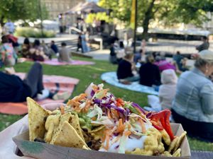 Harissa’s nachos at Street Eat Franko (Jan 2023). Tasty and filling. A hearty serving for one.   at Harissa in Hobart