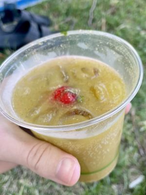 Harissa’s chilled spiced masala drink with mint. Unique, but not in a way I like. Tasted confusing to me, like a dhal, but cold, and as a drink    at Harissa in Hobart