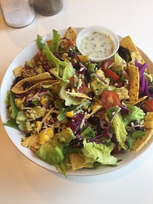 They call it the taco train wreck with tasty lime-coconut dressing.  at Veggie Go-Go in Wappingers Falls