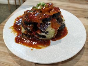 Spicy Szechuan Eggplant at Vegera in Moonah