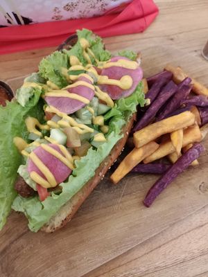 Hot dog at Dharma Coffee & Juice in Ubud