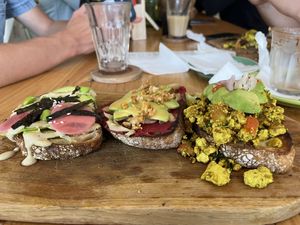 Avocado bread mix  at Dharma Coffee & Juice in Ubud