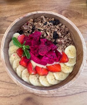 Pineapple Bliss Smoothiebowl  at Dharma Coffee & Juice in Ubud