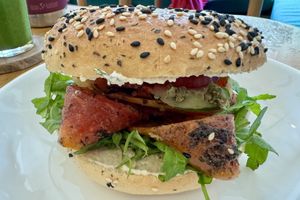 “Salmon” bagel  at Dharma Coffee & Juice in Ubud