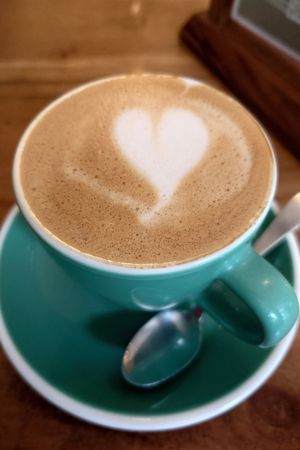 Cappuccino with oat milk at Dharma Coffee & Juice in Ubud