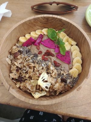 cacao smoothie bowl at Dharma Coffee & Juice in Ubud