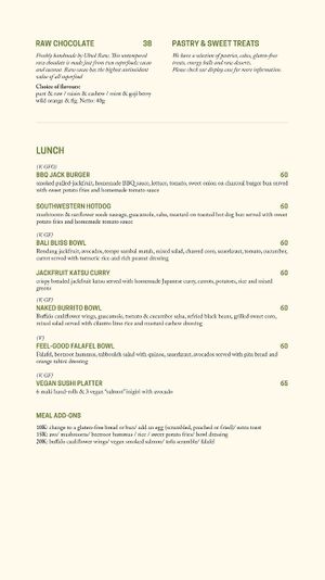 Dharma Coffee Menu 3 at Dharma Coffee & Juice in Ubud