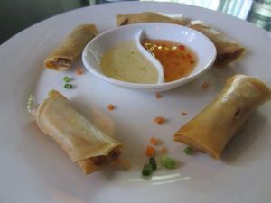 Vegetable spring rolls, $2. From March '13, before it moved. at The Terrace on 95 - K'NYAY in Phnom Penh