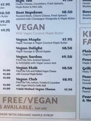 Savory vegan options  at Smaaken Waffle Sandwiches - Food Truck in Beaverton