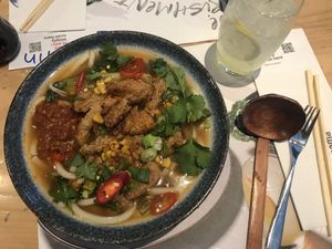 Vegan chicken ramen 🍜   at LHR - Wagamama - T5 in West London