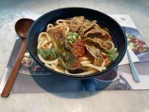 Yasai gyoza ramen  at LHR - Wagamama - T5 in West London