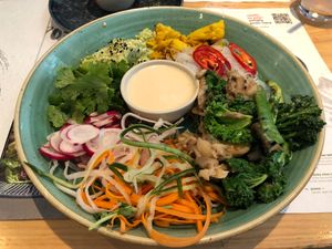 65 miso mixed vegetable hiyashi bowl at LHR - Wagamama - T5 in West London