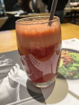 beet juice  at LHR - Wagamama - T5 in West London