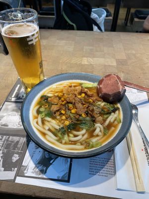 Vegan chicken ramen  at LHR - Wagamama - T5 in West London