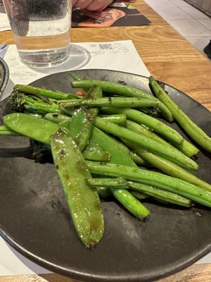 Wok-fried greens  at LHR - Wagamama - T5 in West London