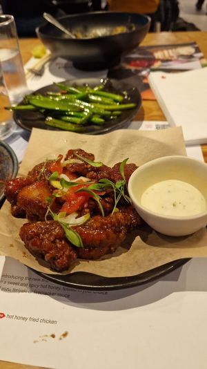 Hot sweet fried teriyaki vegan chicken   at LHR - Wagamama - T5 in West London