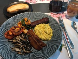 The full vegan breakfast  at LHR - Wagamama - T5 in West London