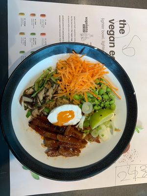 Vegan egg! at LHR - Wagamama - T5 in West London