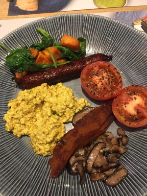 Full english vegan breakfast  at LHR - Wagamama - T5 in West London