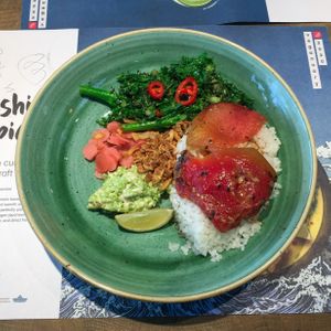 Vegan Watermelon Tuna at LHR - Wagamama - T5 in West London