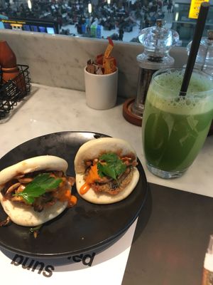  Mixed mushroom Hirata steamed buns at LHR - Wagamama - T5 in West London