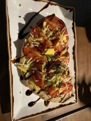 Vegan bruschetta   at Hillhead Bookclub in Glasgow