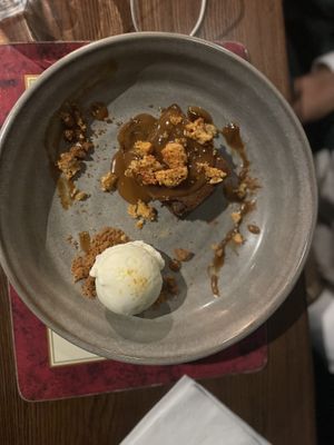 Sticky toffee pudding  at Hillhead Bookclub in Glasgow