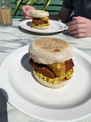 the wendy muffin, swapped the cheese for vegan cheese   at Hillhead Bookclub in Glasgow
