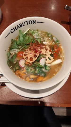 Vegetable ramen at Chabuton in Yokohama