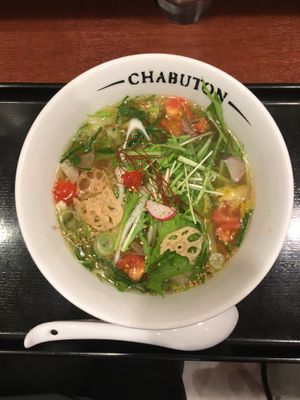 Veggie ramen at Chabuton in Yokohama