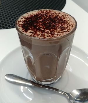 Hot chocolate at Back2Nature Vegan Cafe in Brighton