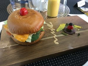 Burger at Back2Nature Vegan Cafe in Brighton