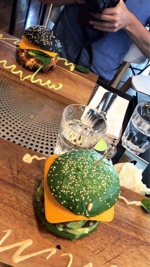 Great burgers!  at Back2Nature Vegan Cafe in Brighton