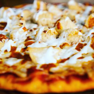 Vegan shicken tikka pizza at Back2Nature Vegan Cafe in Brighton