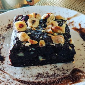 Vegan macadamia brownie at Back2Nature Vegan Cafe in Brighton