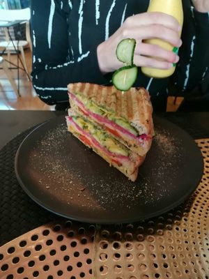 Vegan sandwich at Back2Nature Vegan Cafe in Brighton