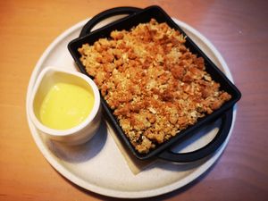 Sangria Crumble with Saffron Custard at Alibi in Sydney