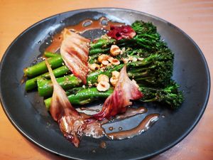Charred Broccoli with Pickled Raddichio at Alibi in Sydney