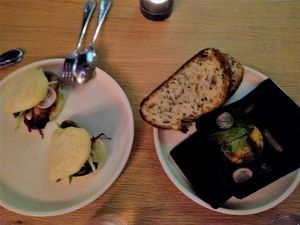 King OYster mushroom steam buns with cashew hoisin sauce at Alibi in Sydney